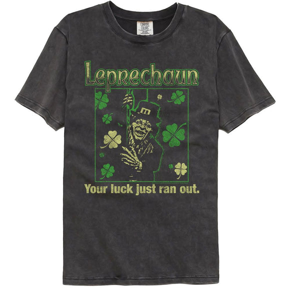 Leprechaun-Leprechaun Luck Just Ran Out-Pepper Comfort Color Adult S/S T-Shirt - Pepper