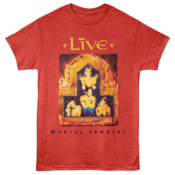 Live Mental Jewelry Red Heather Adult T-Shirt