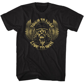 Lemmy-Lemmy Born To Lose-Black Adult S/S T-Shirt - Black