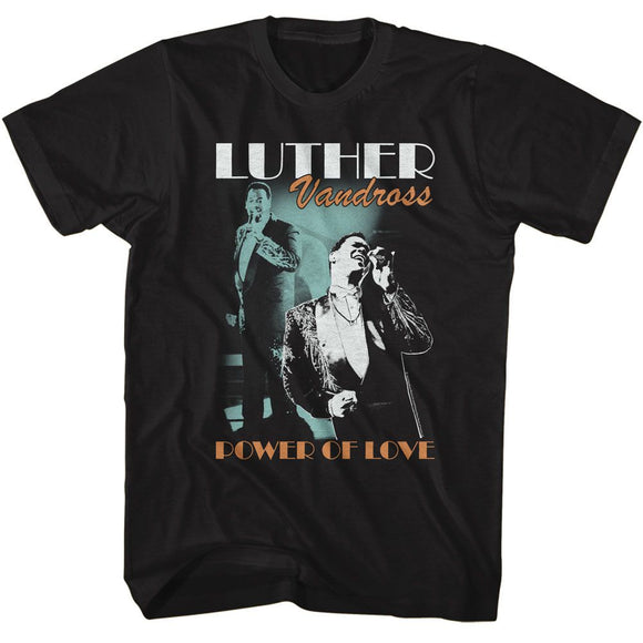 Luther Vandross-Luther Vandross Singing On Stage-Black Adult S/S T-Shirt - Black