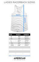 Racerback Size Chart for Aerosmith-Badboys From Boston-Graphite Heather Ladies Racerback-S - Graphite Heather