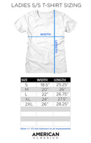 Ladies Size Chart for James Dean-New York Walking-White Ladies S/S T-Shirt - White