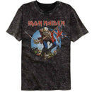 Iron Maiden-Iron Maiden Trooper-Mineral Wash Black Adult S/S T-Shirt - Black