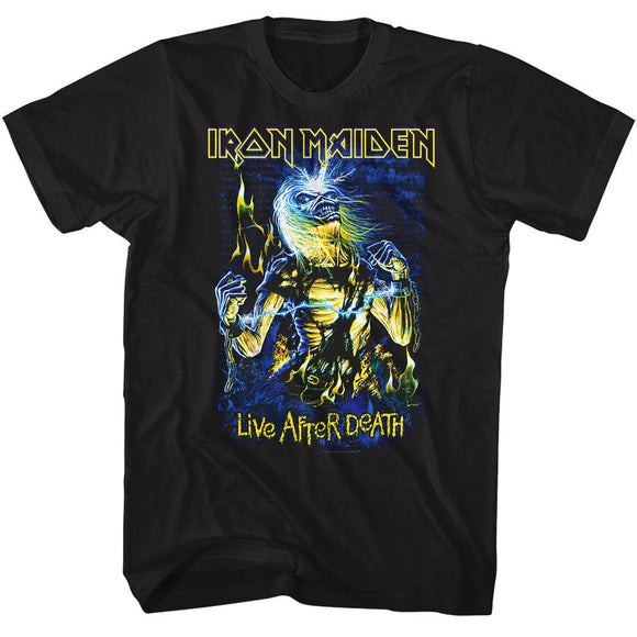 Iron Maiden-Iron Maiden Live After Death-Black Adult S/S T-Shirt - Black