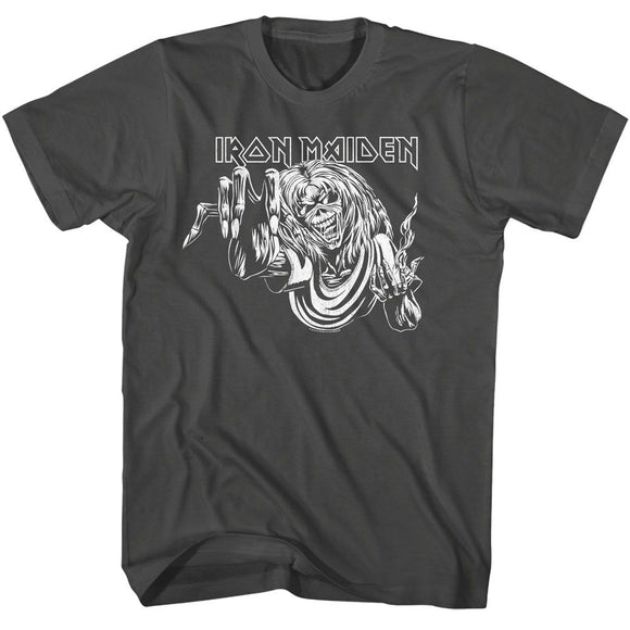 Iron Maiden-Iron Maiden Eddie Reach-Smoke Adult S/S T-Shirt - Smoke