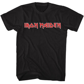 Iron Maiden-Iron Maiden 2 Color Logo-Black Adult S/S T-Shirt - Black