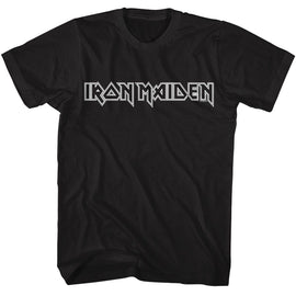 Iron Maiden-Iron Maiden Line Logo-Black Adult S/S T-Shirt - Black