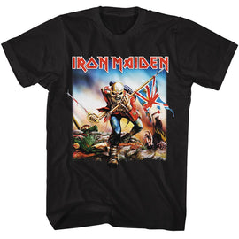 Iron Maiden-Iron Maiden Trooper Square-Black Adult S/S T-Shirt - Black