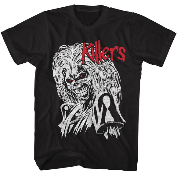 Iron Maiden-Iron Maiden Red And White Killers-Black Adult S/S T-Shirt - Black