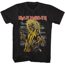 Iron Maiden-Iron Maiden Killers Cover-Black Adult S/S T-Shirt - Black