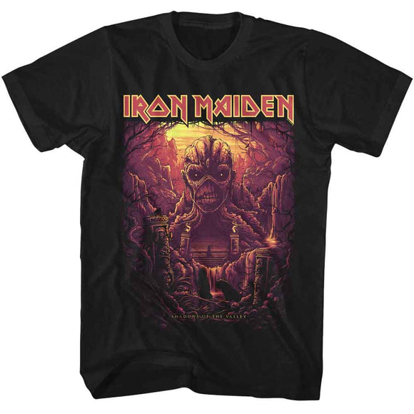 Iron Maiden-Iron Maiden Shadows Of The Valley-Black Adult S/S T-Shirt - Black