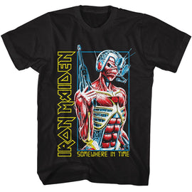 Iron Maiden-Iron Maiden Somewhere In Time-Black Adult S/S T-Shirt - Black