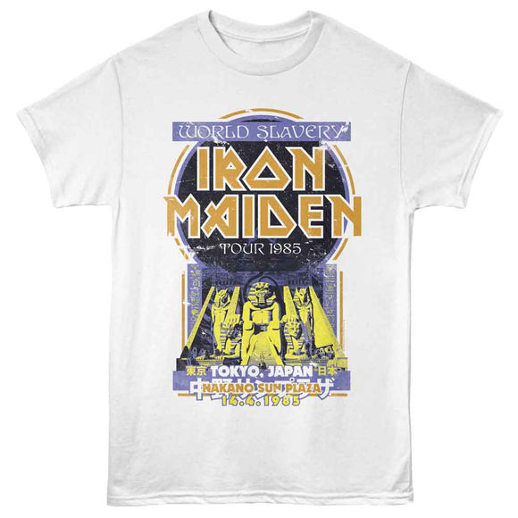 Iron Maiden-Iron Maiden Egyptian Style Tokyo-White Adult S/S T-Shirt - White