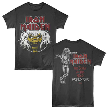Iron Maiden-Iron Maiden World Tour 1982 F B-Smoke Adult S/S T-Shirt ***F&B*** - Smoke