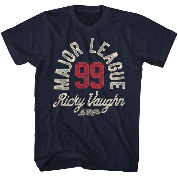Major League-Major League Vaughn 99-Navy Adult S/S T-Shirt - Navy