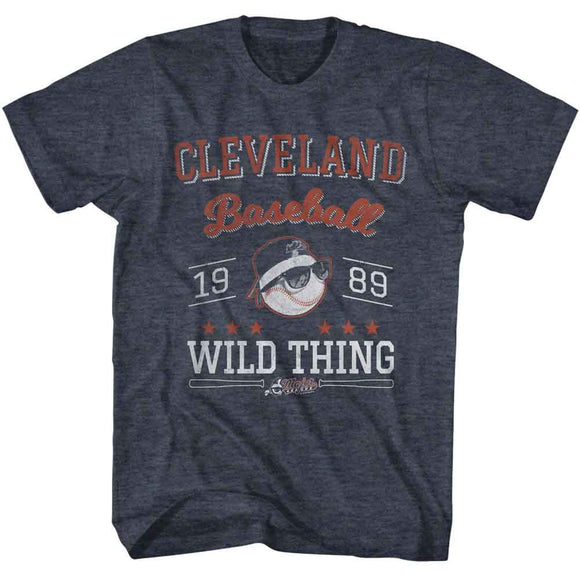 Major League-Major League Cleveland 89-Navy Heather Adult S/S T-Shirt - Navy Heather