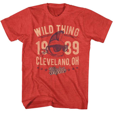 Major League-Major League Wild Thing 89-Red Heather Adult S/S T-Shirt - Red Heather