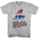 Major League-Major League Logo And Ball-Gray Heather Adult S/S T-Shirt - Gray Heather