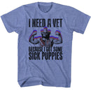 Macho Man-Sick Puppies-Light Blue Heather Adult S/S T-Shirt - Light Blue Heather