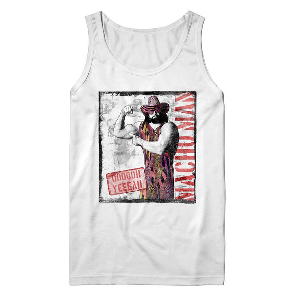 Macho Man-Macho Man Ooooh Yeeeah-White Adult Tank-S - White