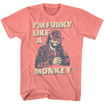 Macho Man-Funky-Coral Silk Adult S/S T-Shirt - Coral Silk