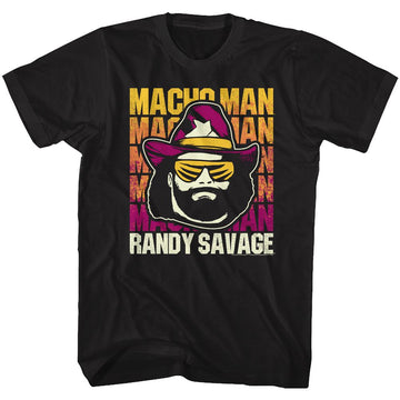 Image of Macho Man Randy Savage Adult T-Shirts Black
