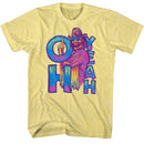 Macho Man-Oh Yeah-Yellow Heather Adult S/S T-Shirt - Yellow Heather