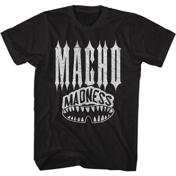 Macho Man-Macho Teeth-Black Adult S/S T-Shirt - Black