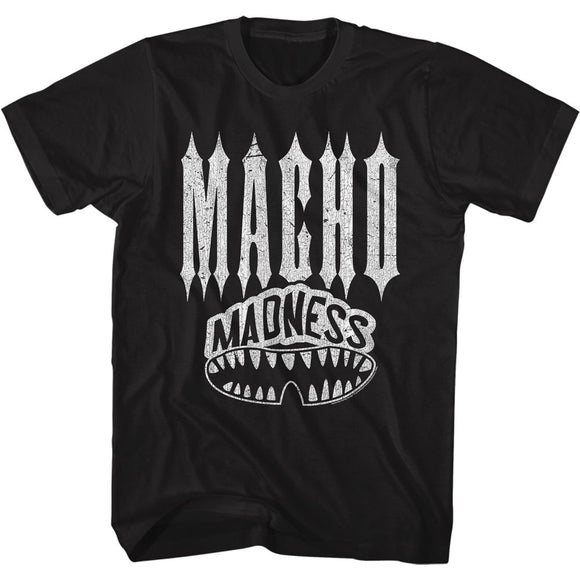 Macho Man-Macho Teeth-Black Adult S/S T-Shirt - Black