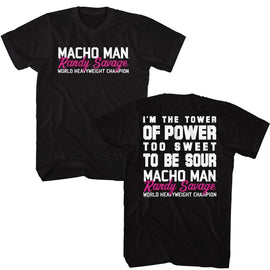 Macho Man-Macho Man Tower Of Power-Black Adult S/S T-Shirt ***F&B*** - Black