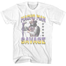 Macho Man-Macho Man Randy And Stars-White Adult S/S T-Shirt - White