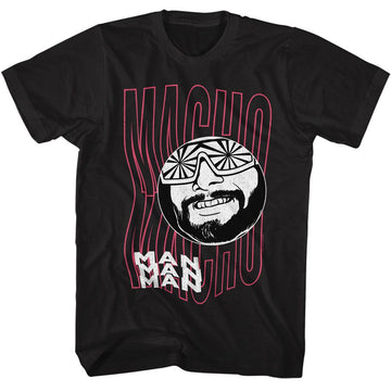 Macho Man-Macho Man Funky Text-Black Adult S/S T-Shirt - Black