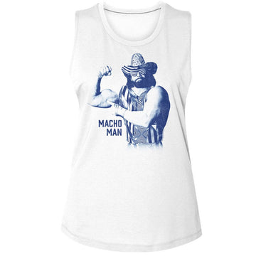 Macho Man-Macho Man Mono-White Ladies Muscle Tank S - White