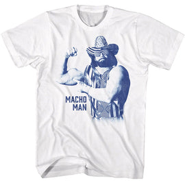 Macho Man-Macho Man Mono Macho-White Adult S/S T-Shirt - White