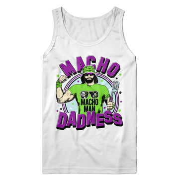 Macho Man Dadness-White Adult Tank-S - White
