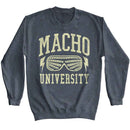 Macho Man-Macho Man University-Dark Heather Adult L/S Sweatshirt-S - Dark Heather