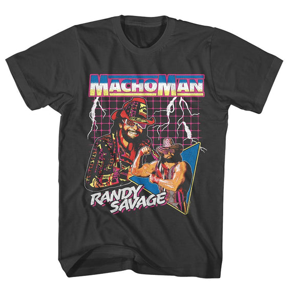 Macho Man-Macho Man Lightning-Smoke Adult S/S T-Shirt - Smoke