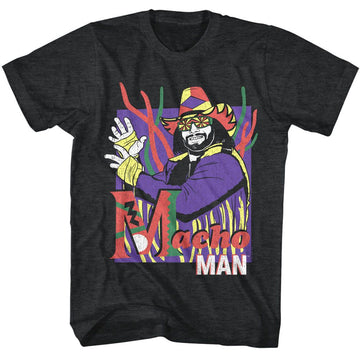 Macho Man-Macho Man Mm Strings-Black Heather Adult S/S T-Shirt - Black Heather