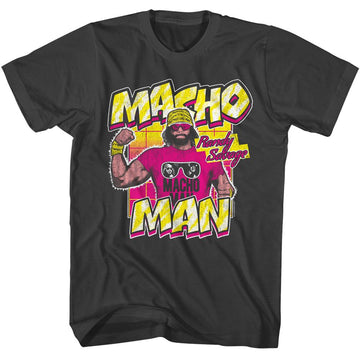 Macho Man-Macho Man Randy Savage-Smoke Adult S/S T-Shirt - Smoke