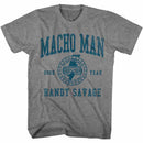 Macho Man-Macho Man Collegiate-Graphite Heather Adult S/S T-Shirt - Graphite Heather