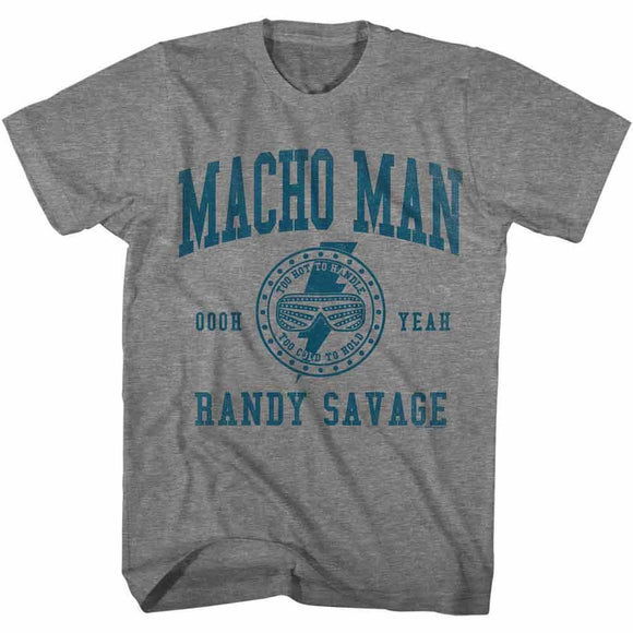 Macho Man-Macho Man Collegiate-Graphite Heather Adult S/S T-Shirt - Graphite Heather