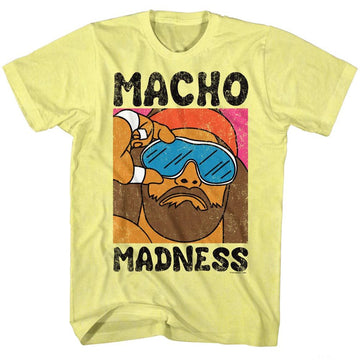 Macho Man-Wild Life-Yellow Heather Adult S/S T-Shirt - Yellow Heather