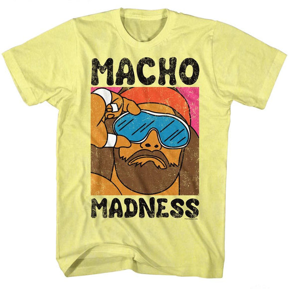Macho Man-Wild Life-Yellow Heather Adult S/S T-Shirt - Yellow Heather