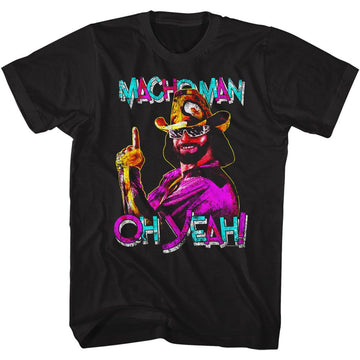 Macho Man-Macho Man-Black Adult S/S T-Shirt - Black