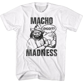 Macho Man-Diggit-White Adult S/S T-Shirt - White