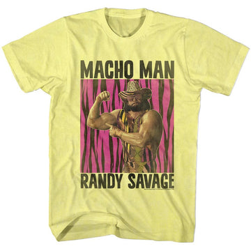 Macho Man-Randy Savage-Yellow Heather Adult S/S T-Shirt - Yellow Heather