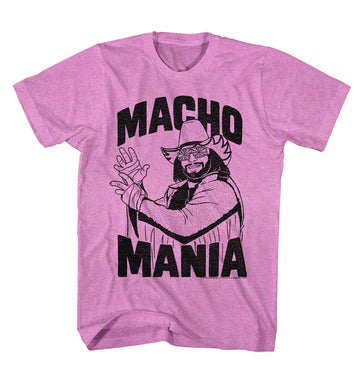 Macho Man-Macho Mania-Neon Purple Heather Adult S/S T-Shirt - Neon Purple Heather