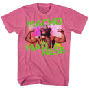 Macho Man-Madness-Retro Pink Heather Adult S/S T-Shirt - Retro Pink Heather