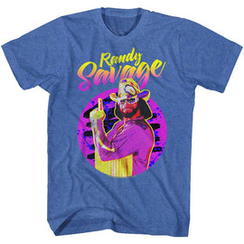 Macho Man-Randy Savage-Royal Heather Adult S/S T-Shirt - Royal Heather
