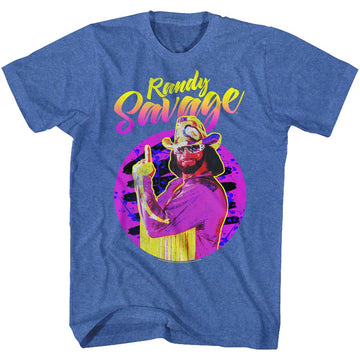 Macho Man-Randy Savage-Royal Heather Adult S/S T-Shirt - Royal Heather